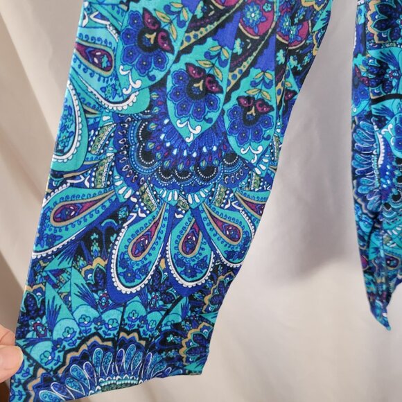 NEW Heritage Charm XXL 2X Plus Peacock Print Top rhinestones pullover NWT blouse - Picture 5 of 11